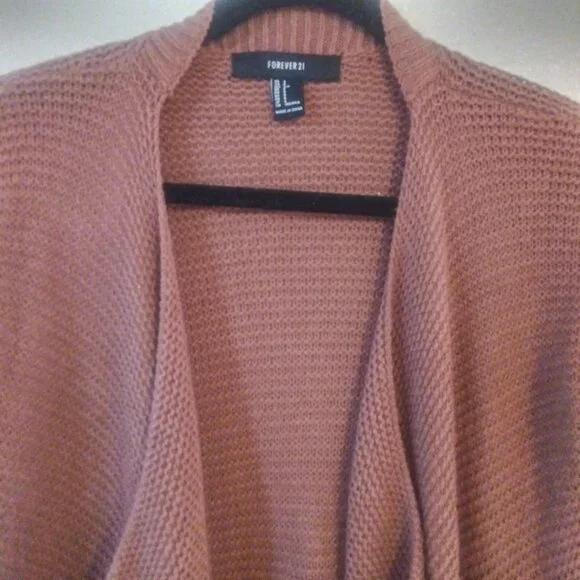 Forever 21 Women's Mocha Long Sleeve Open Front Cardigan Sweater Size: Small - Picture 10 of 12